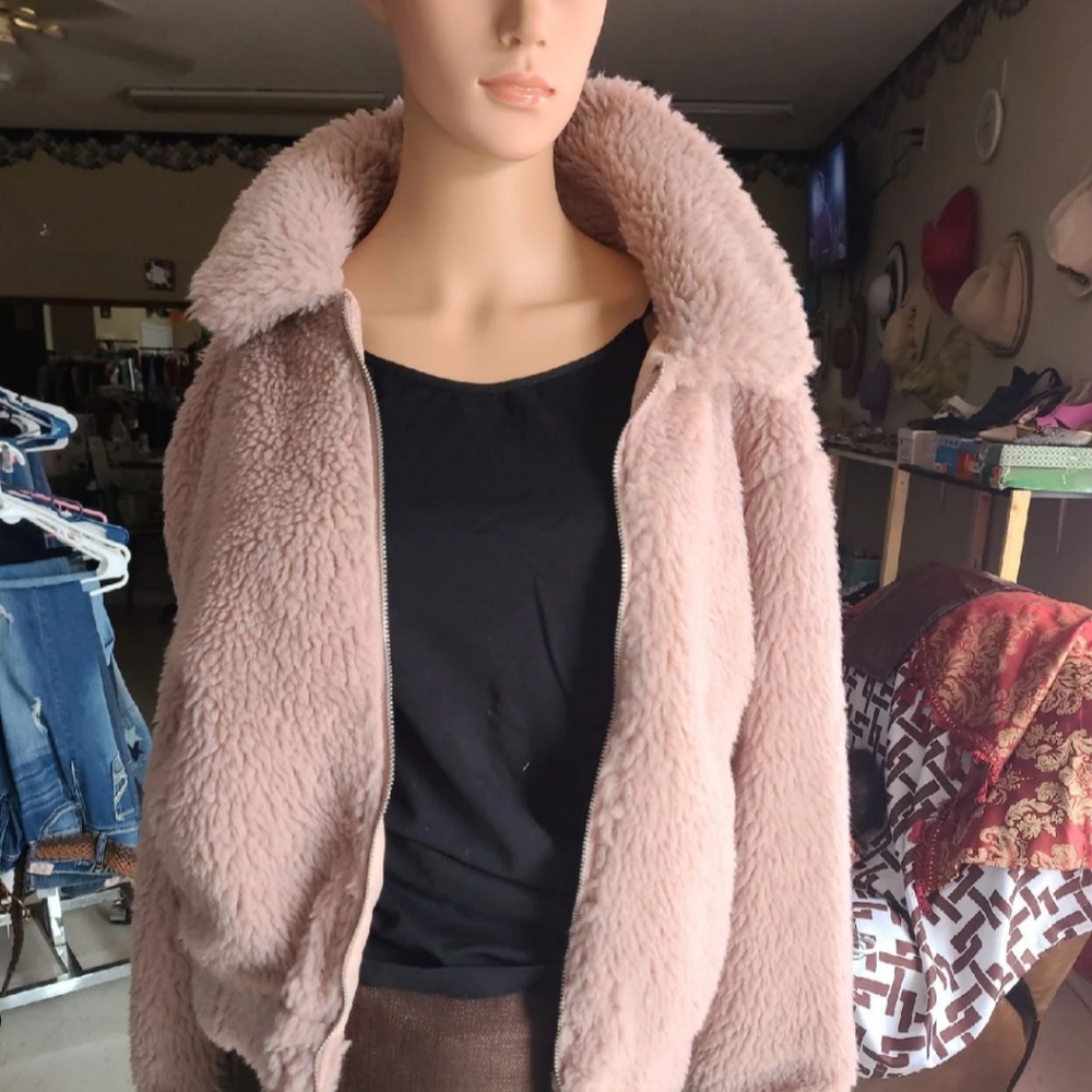 Blush Pink Teddy Bear Jacket